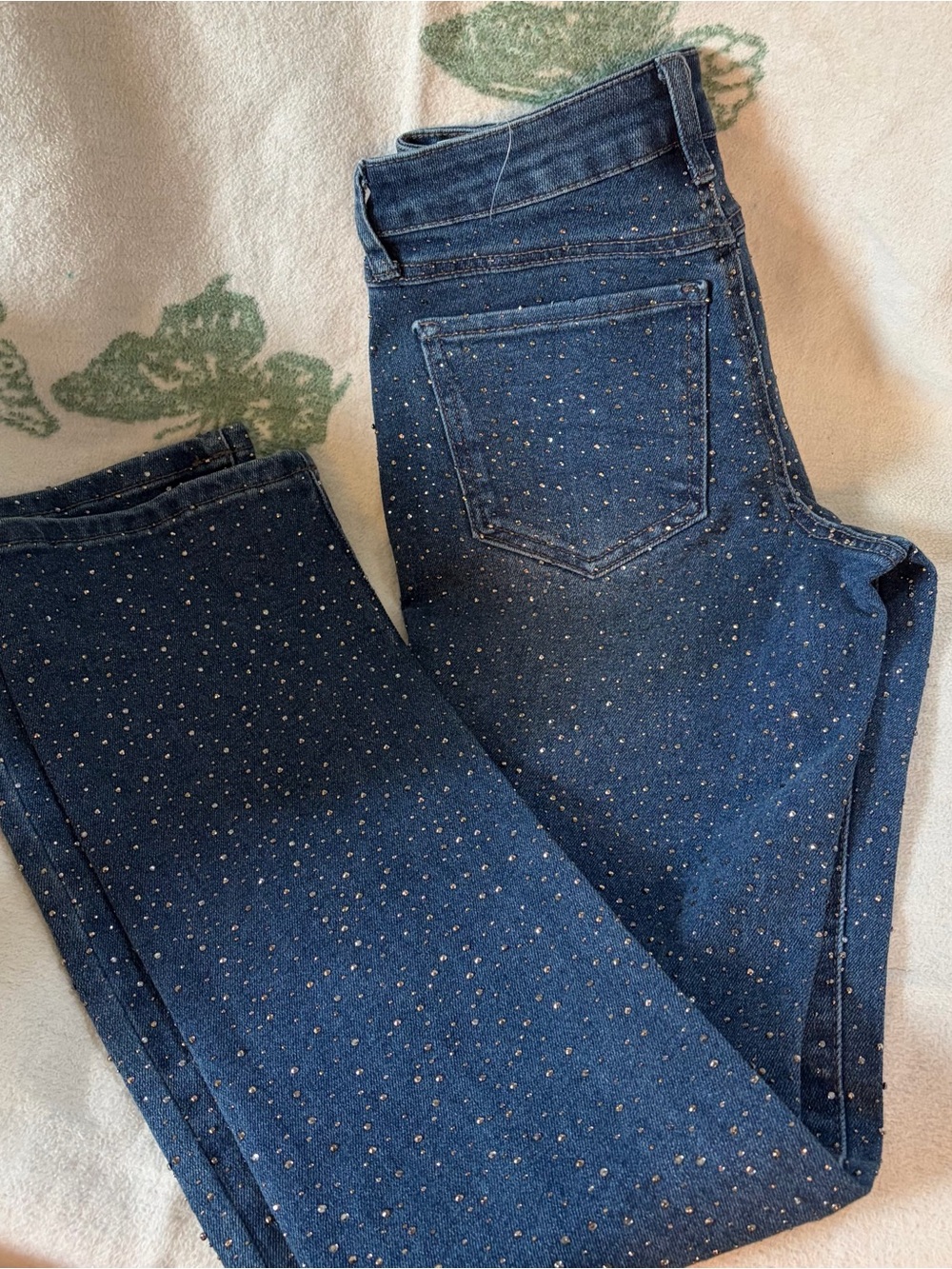 Forever 21 Dark Blue Skinny Jeans with Silver Stud Accents